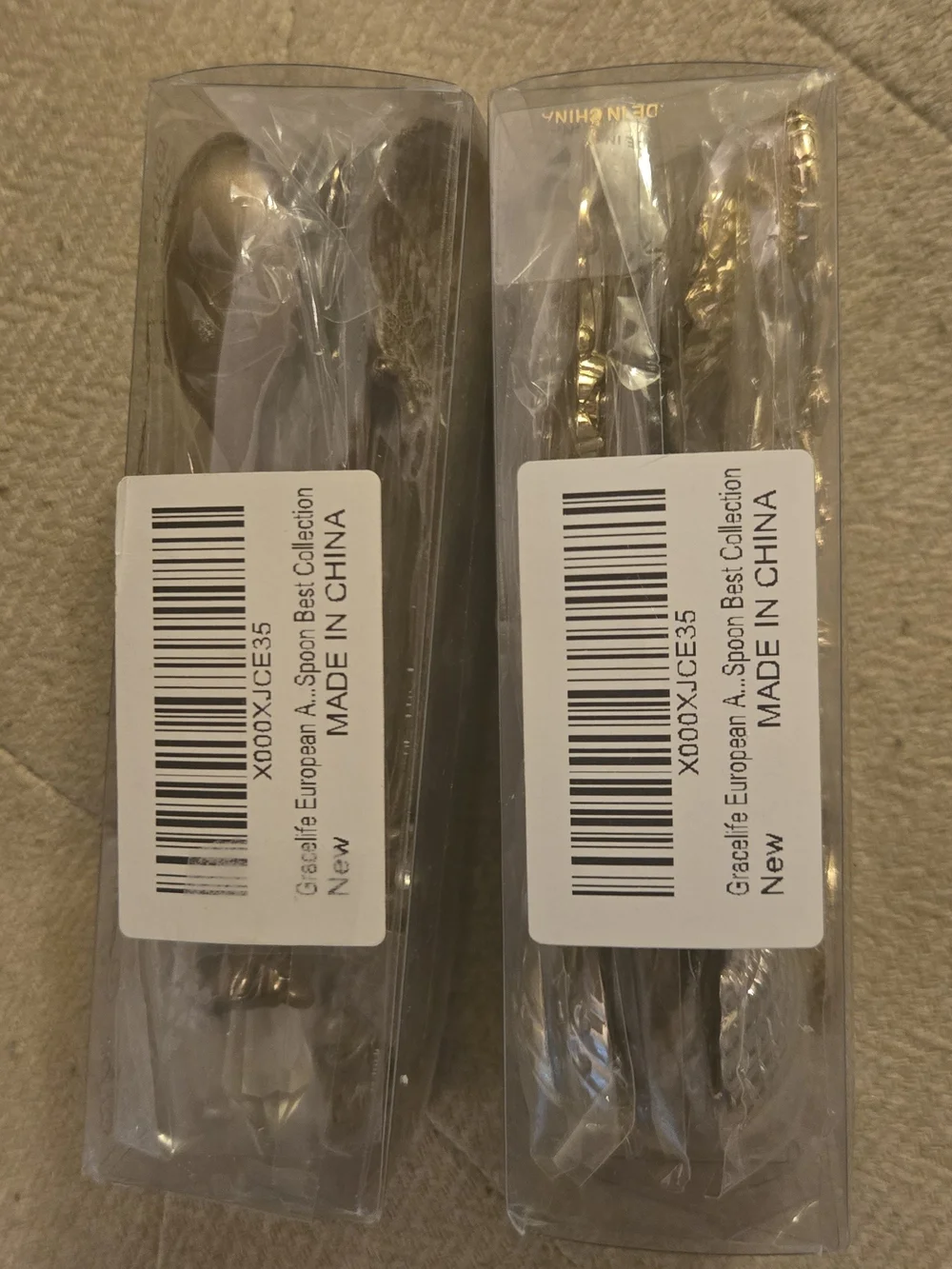 Grace Ornate Serving Spoons in Gold, Silver, and Copper Tones